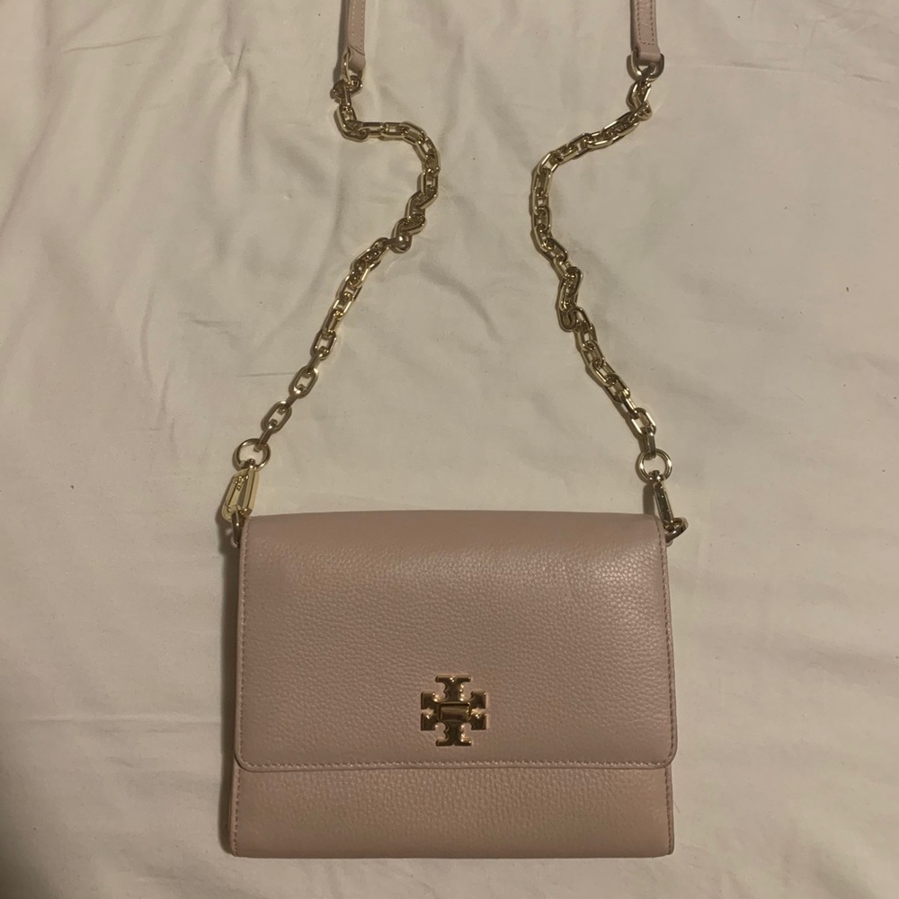 Tory Burch “Light Oak” Mercer Chain Wallet